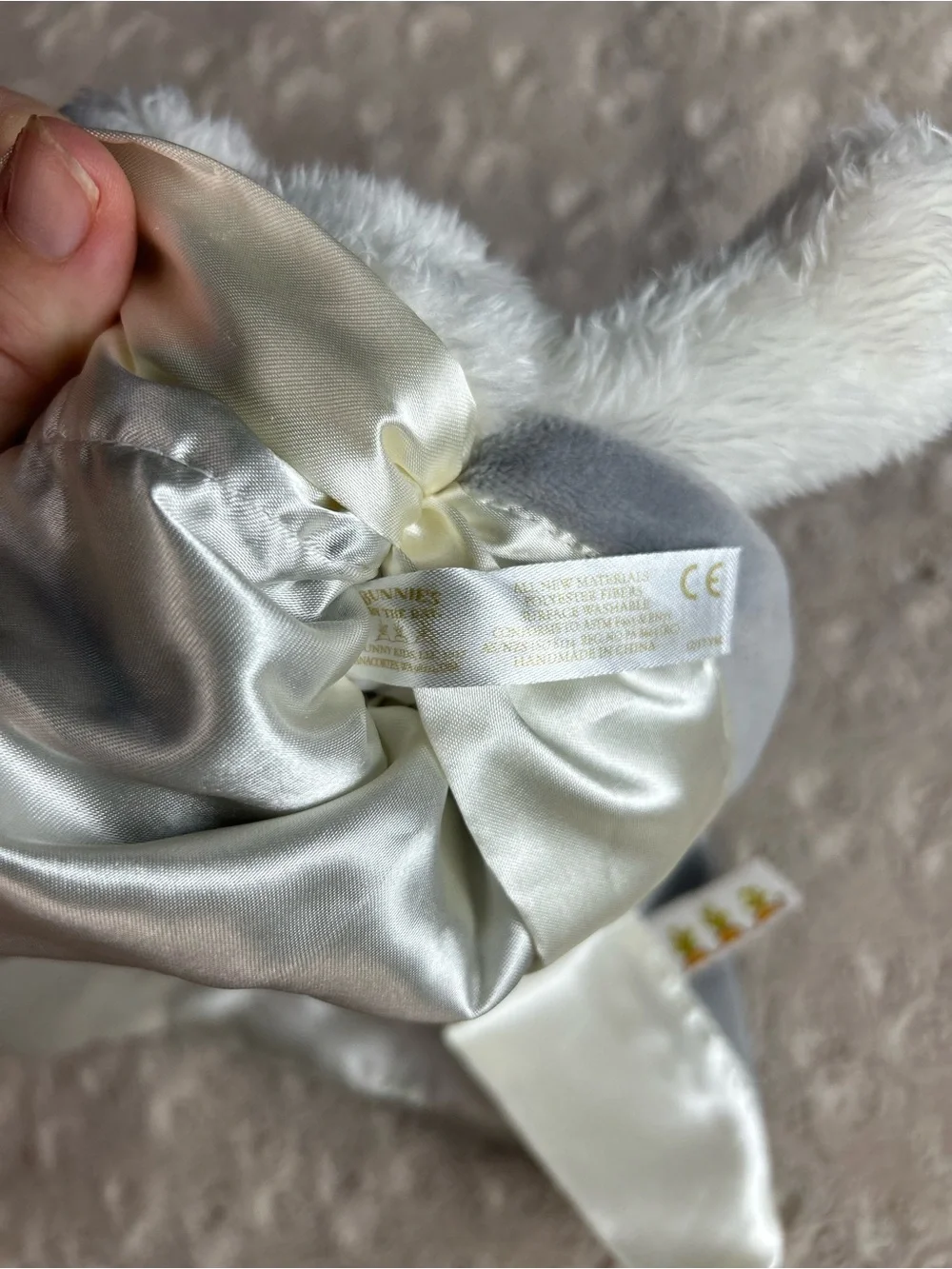 Bunnies by the Bay Bunny Rabbit Lovey Security Blanket Carrots Gray White 13